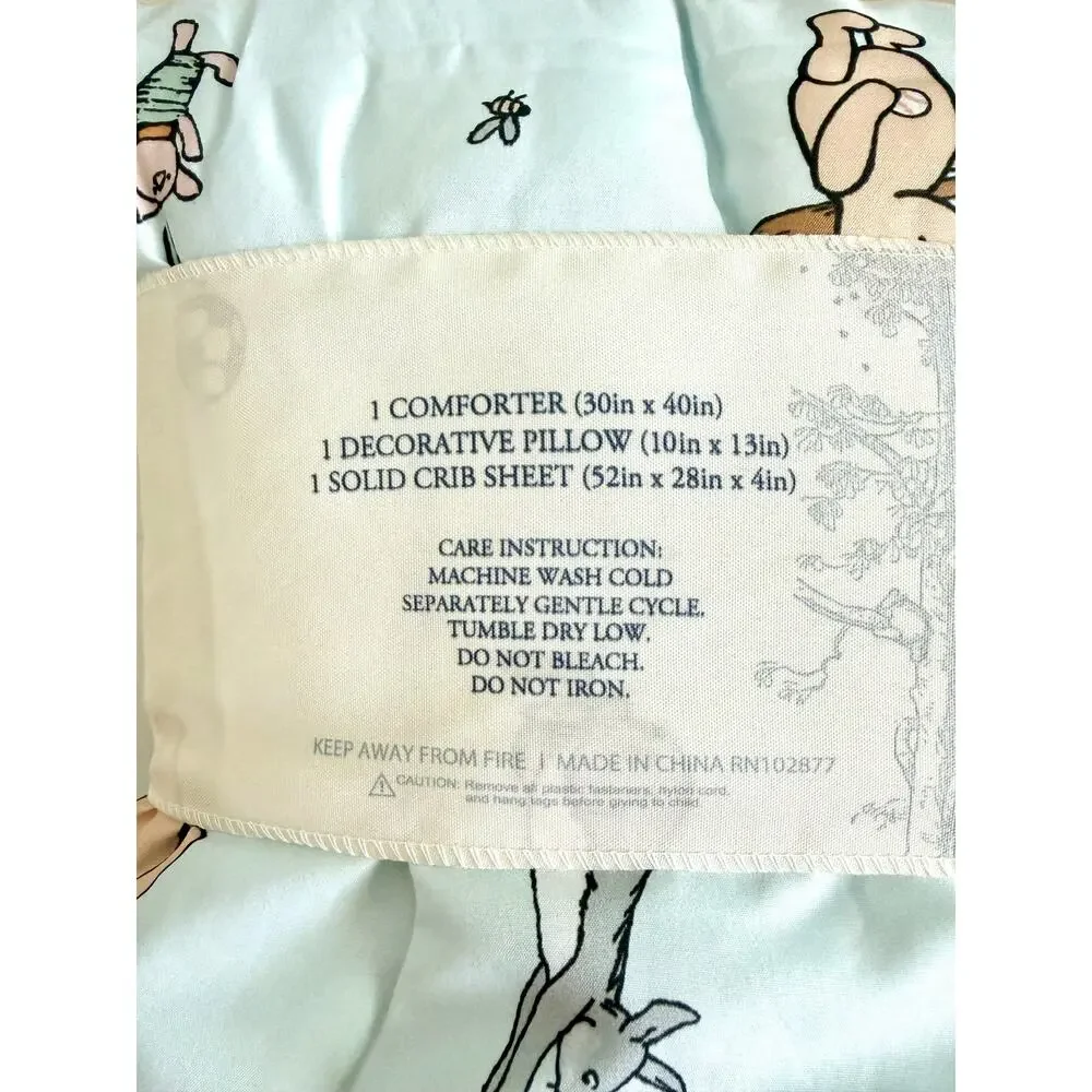 New Pooh Bear Collection Winnie The Pooh Blue 3 Pc Comforter Set